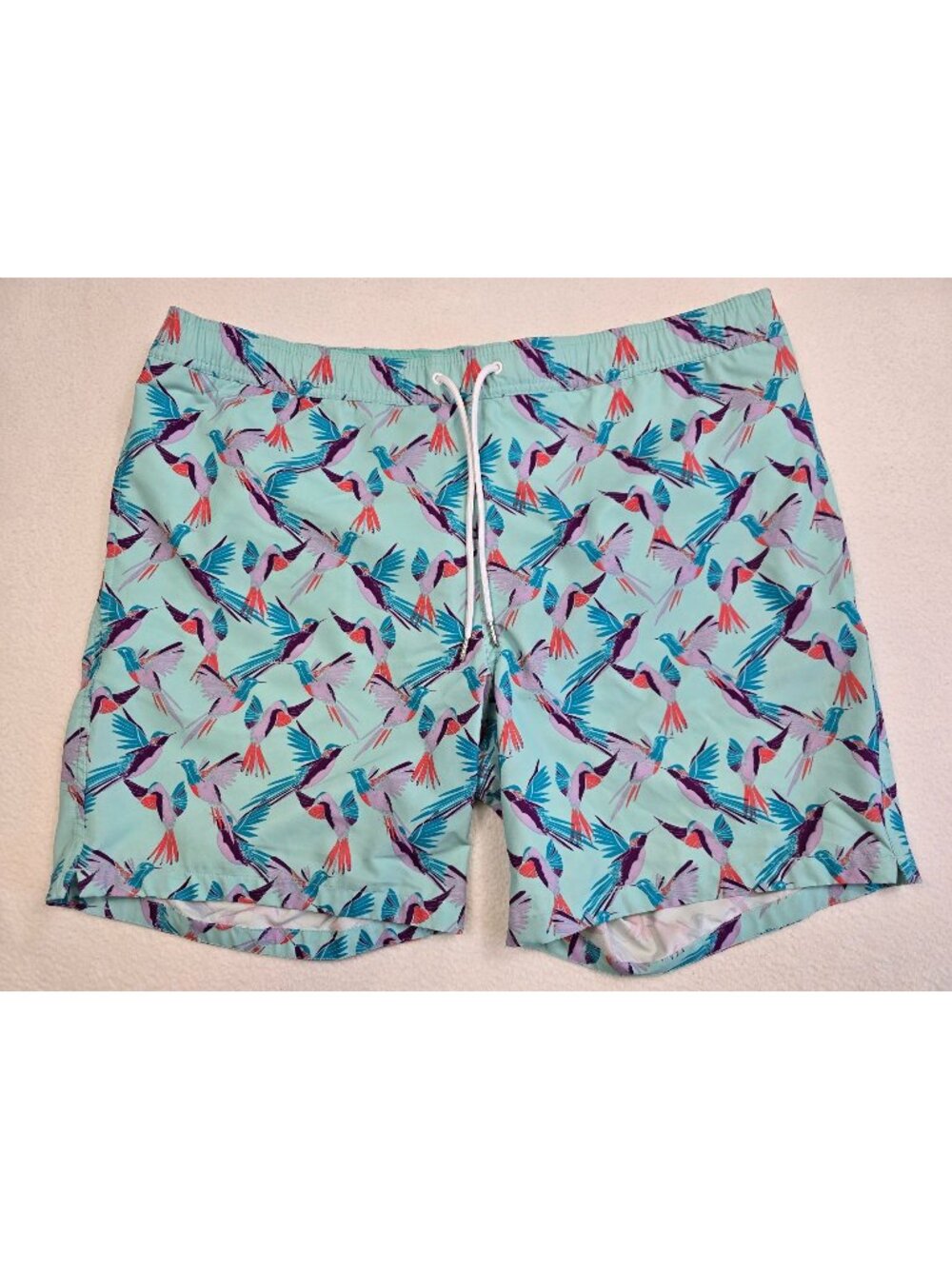 Bonobos Mens L 7" Inseam Bird Hummingbird Swim Trunks
